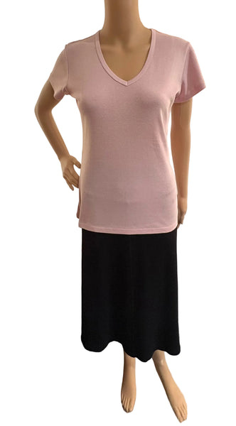 Solid Short sleeves V neck - Mantra Rose