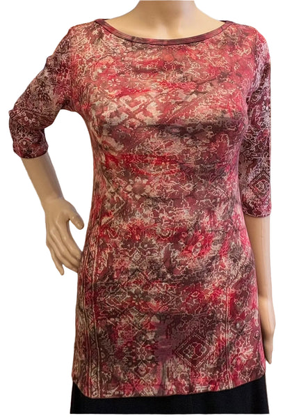 Ethnic Rug Boat Neck - Brown/Rust