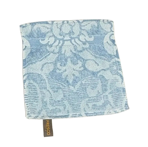 Fresco Towels- Royal Damask Powder Blue - Washcloth