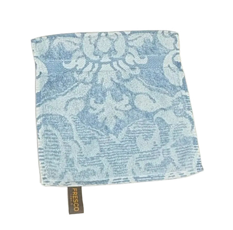 Fresco Towels- Royal Damask Powder Blue - Washcloth