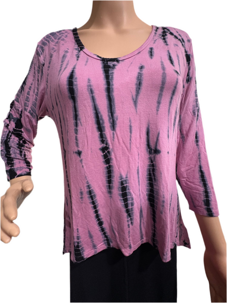 Oval-Neck Alligator Tie Dye - Purple/Black