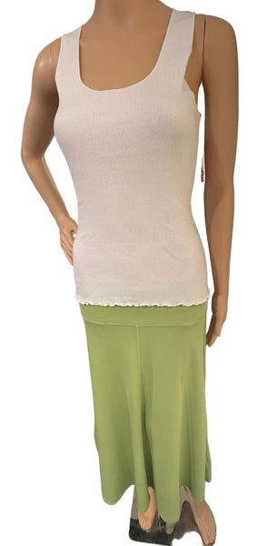 Mid Length Skirt - Solid Garment Dye - Lawn