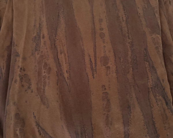 Dress - Pinched V-Neck - Vertical Dye - Chocolate