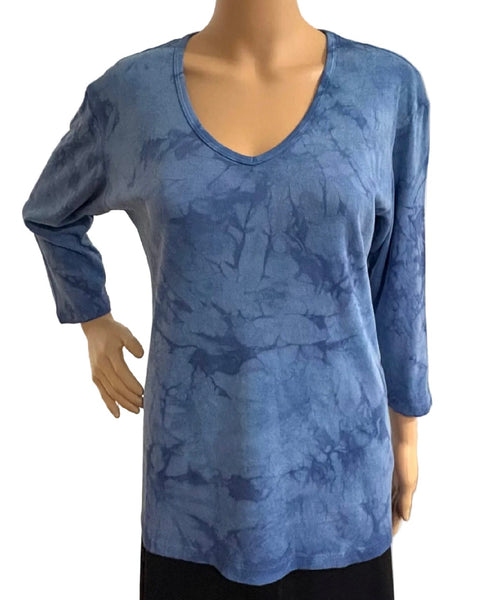 Crinkle Wash V neck - Cobalt Blue