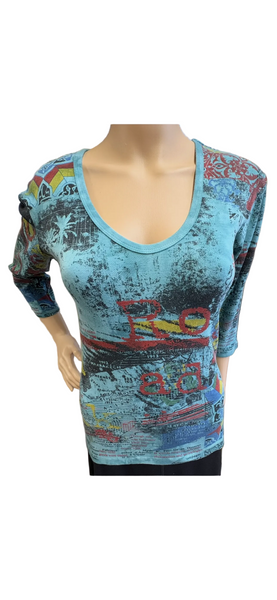 Silk Road V neck - Teal