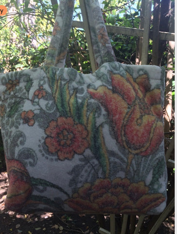 Fresco Towels - Damask Flowers Ivory - Large Tote Bag