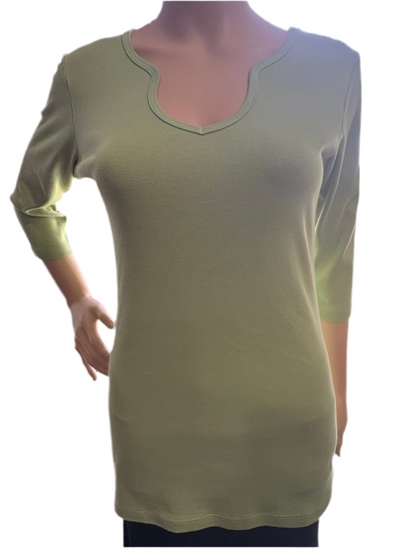 Solid Keyhole neck Top - Lawn