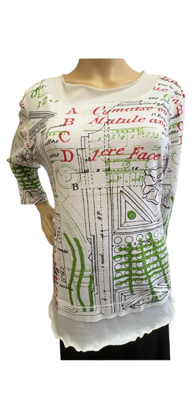 Dorian Temple Layered Hem top - White