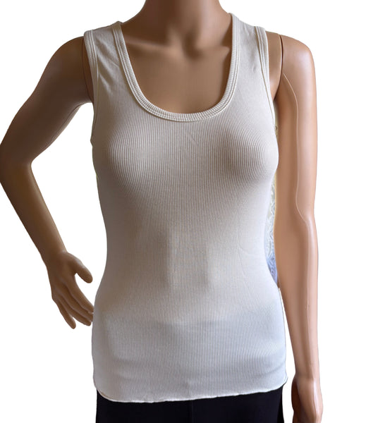 Solid Ribbed Tank - Ivory