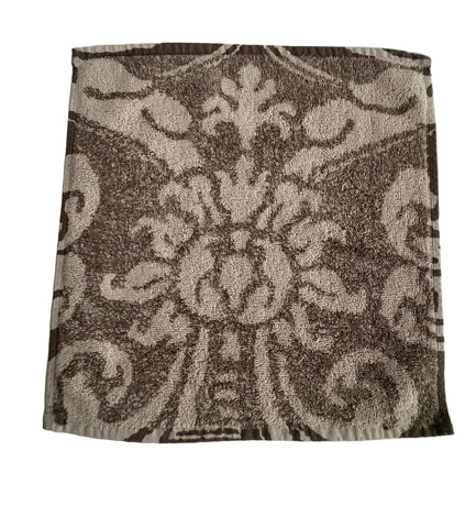 Fresco Towels - Royal Damask Taupe/Bark - Washcloth