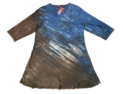 River Wash Tunic - Cobalt/Coffee