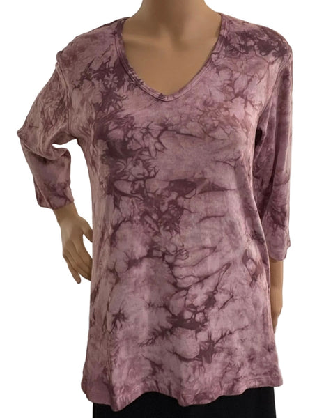 Crystal wash V neck - Mauve
