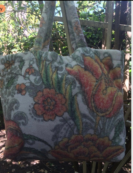 Fresco Towels - Damask Flowers Ivory - Large Tote Bag