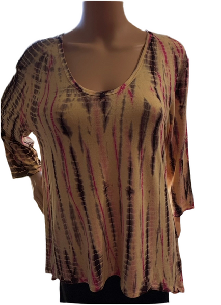 Alligator Tie Dye Hi/Low Top      Canary /Fuschia/Black