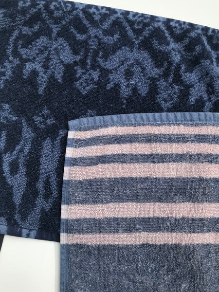 Fresco Towels- Napa Stripes Chambray/Taupe - Washcloth