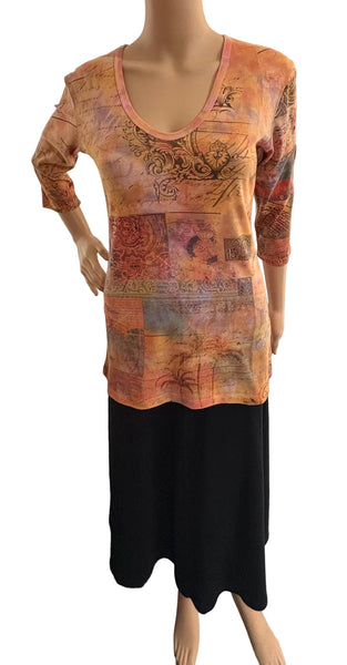 Venetian Voyage V neck - Gold combo