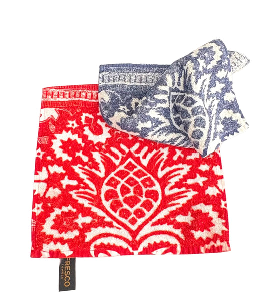 Fresco Towels- Bohemian Damask Royal Blue - Washcloth