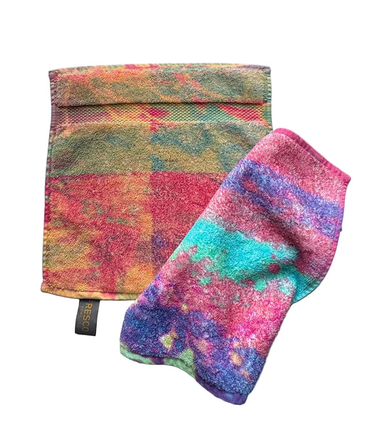 Fresco Towels - Abstract Watercolor Orange - Washcloth