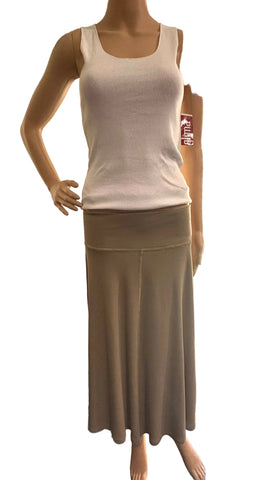 Mid Length Skirt - Solid Garment Dye - Khaki