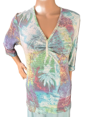 Island Paradise - Pinched V-neck Top