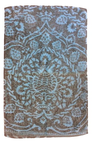 Fresco Towels - Bohemian Damask Aqua/Bark - Hand Towel
