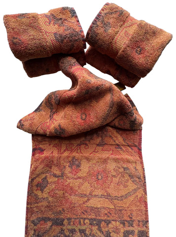 Fresco Towels - Casbah Rug Cinnamon - Washcloth