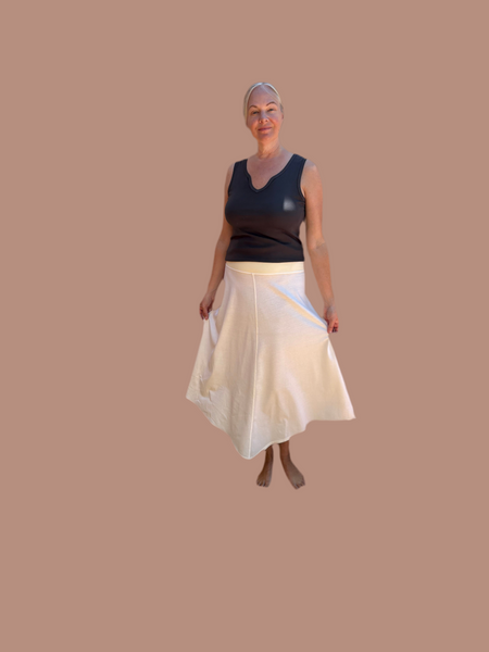 Long Skirt - Garment Dye Solid - Ivory