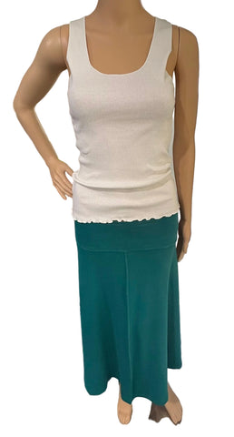 Mid Length Skirt - Solid Garment Dye - Jade