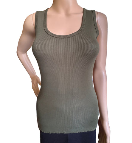 Solid Ribbed Tank - Chocolate