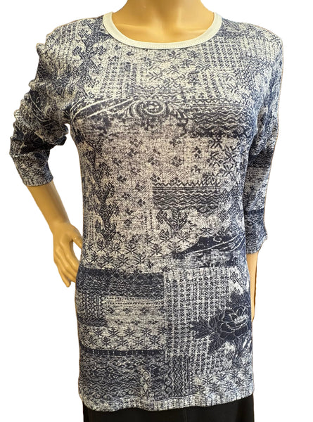 Indigo Rose Crew neck - White