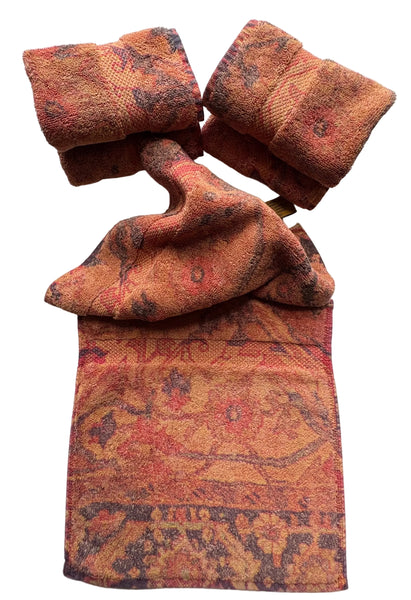 Fresco Towels - Casbah Rug Cinnamon - Washcloth