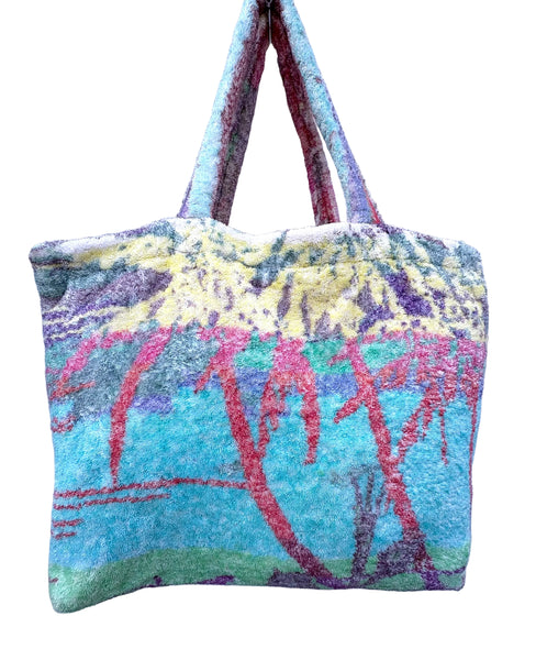 Fresco Towels - Palm Trees White - Large Tote Bag