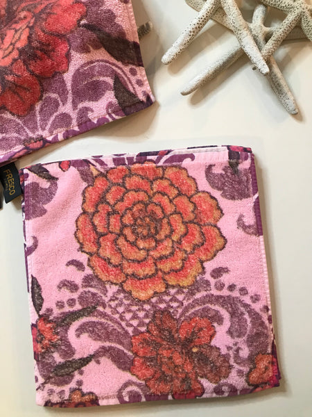 Fresco Towels - Damask Flower Pink - Washcloth