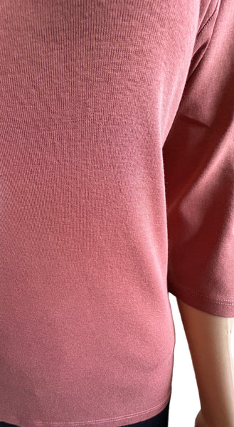 Solid Crew-Neck Top - Rust