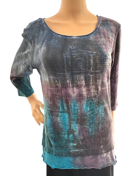 Notre Dame Layered Hem - Navy/Lavender/Turq