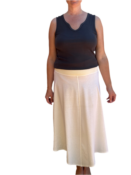 Long Skirt - Garment Dye Solid - Ivory