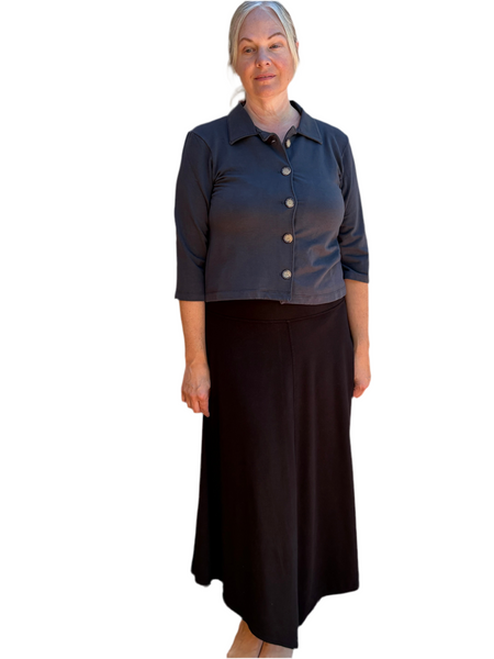Long Skirt - Garment Dye Solid - Black