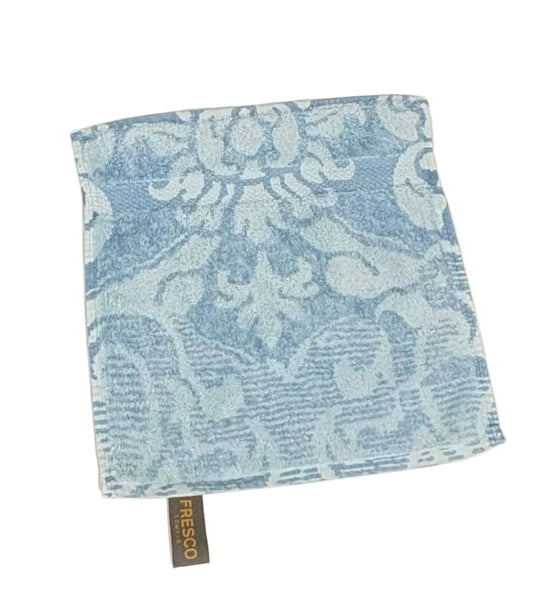 Fresco Towels- Royal Damask Powder Blue - Washcloth