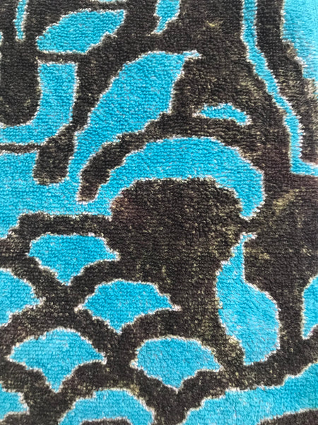 Fresco Towels - Venetian Brocade Cocoa/Turq - Washcloth
