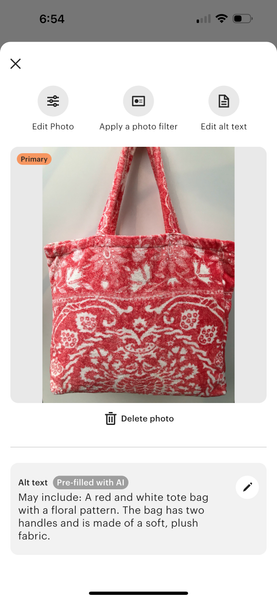 Fresco Towels - Bohemian Damask Red - Large Tote Bag