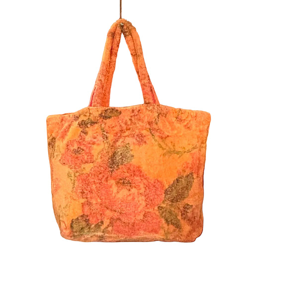 Fresco Towels - Provence Flower Orange - Large Tote Bag