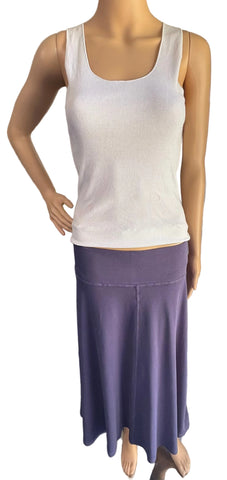 Mid Length Skirt - Solid Garment Dye - Cadet