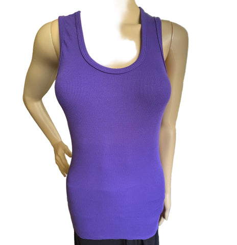 Solid Ribbed Tank - Pansy