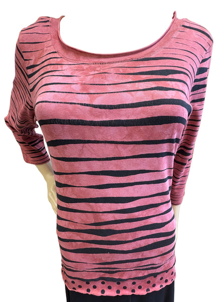 Stripes and Dots - Black/Mauve