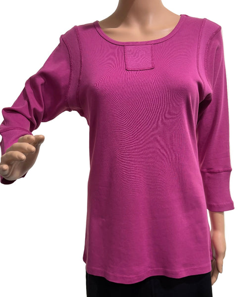 Textured Details Solid Top - Rose