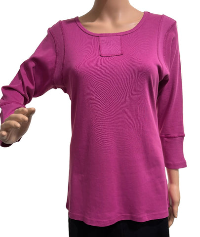 Textured Details Solid Top - Rose
