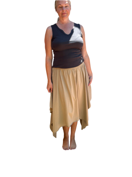 Skirt Mid Length Butterfly - Garment Dye Solid - Khaki