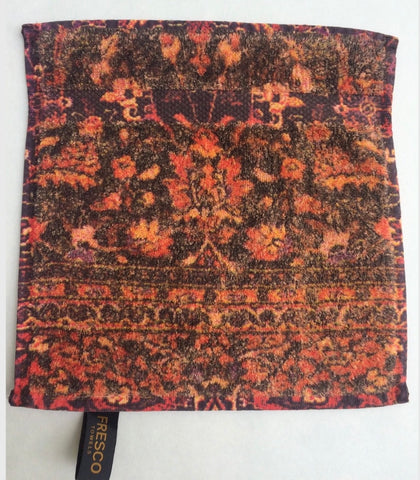 Fresco Towels - Tabrizi Sunset Orange - washcloth