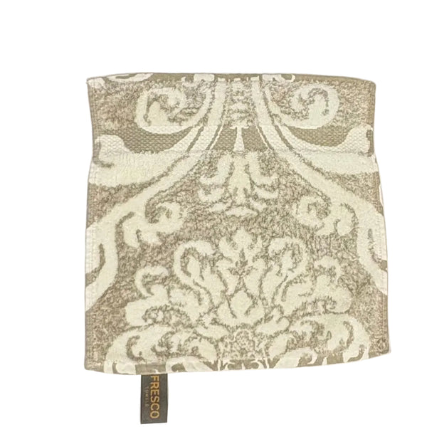 Fresco Towels- Royal Damask Sage/White - Washcloth