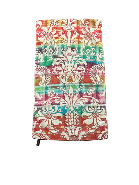 Fresco Towels - Rainbow Damask White - Large Bath Mat